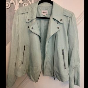 Soft Mint triacetate Drapey Motorcycle Jacket